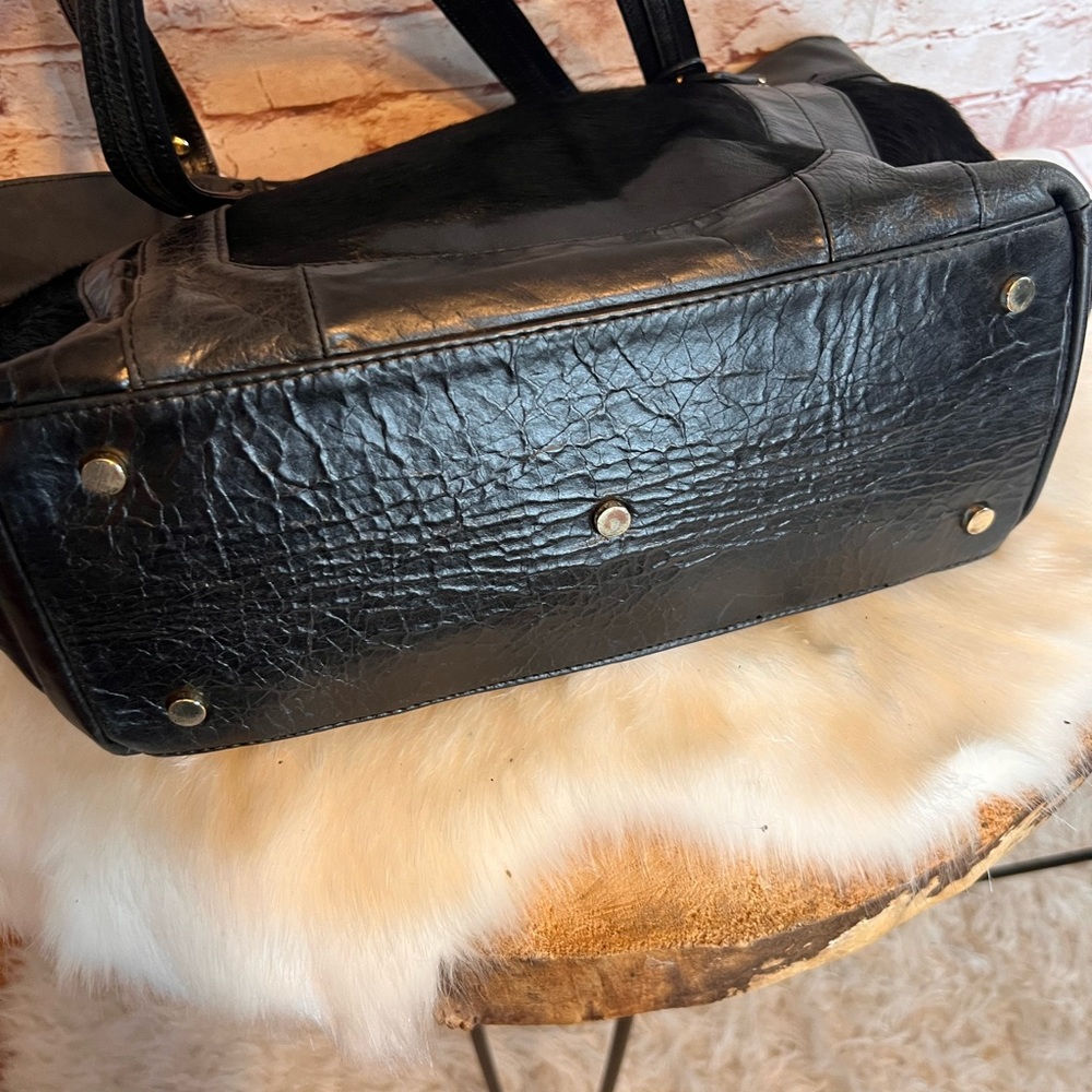 Aqua Madonna calf hair leather shoulder bag - Picture 3 of 6